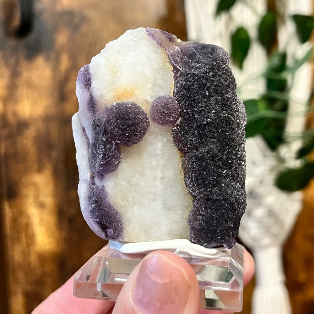 Botryoidal Waxberry Fluorite over Quartz